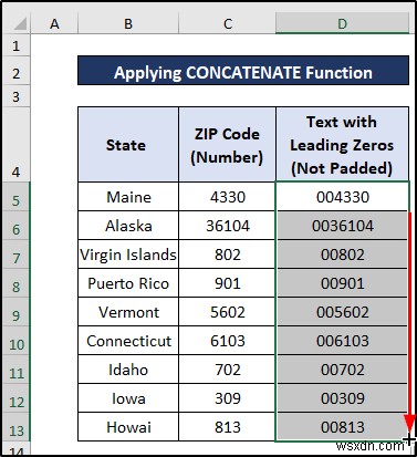 How to Convert Number to Text with Leading Zeros in Excel