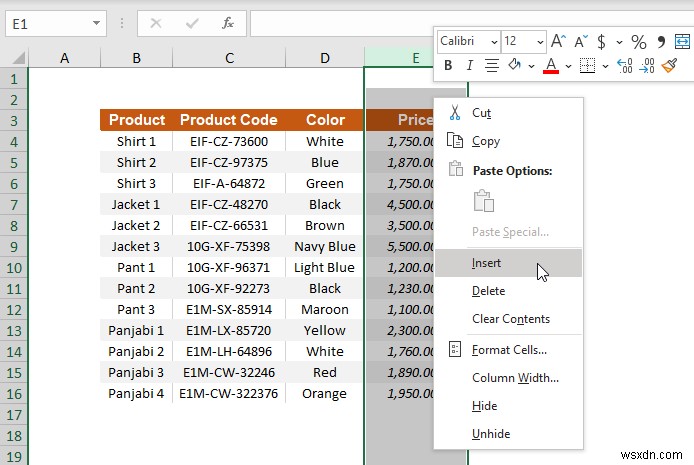 How to insert column in Excel (Quick 5 methods)