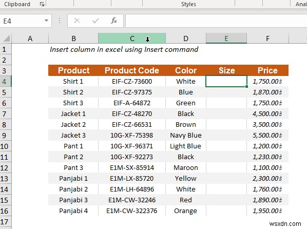 How to insert column in Excel (Quick 5 methods)