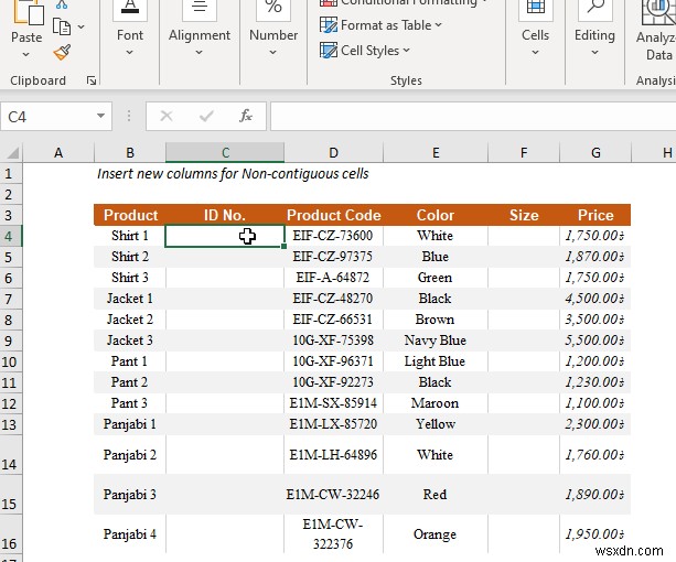 How to insert column in Excel (Quick 5 methods)