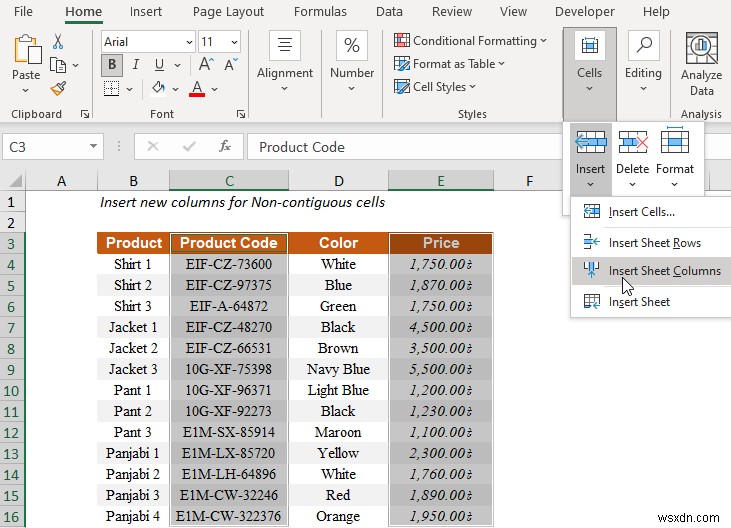How to insert column in Excel (Quick 5 methods)