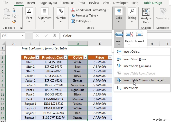 How to insert column in Excel (Quick 5 methods)