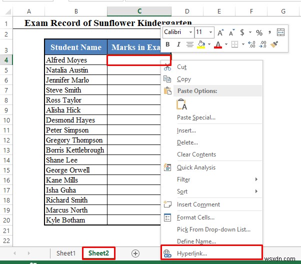 How to Add Hyperlink to Another Sheet in Excel (2 Easy Ways)