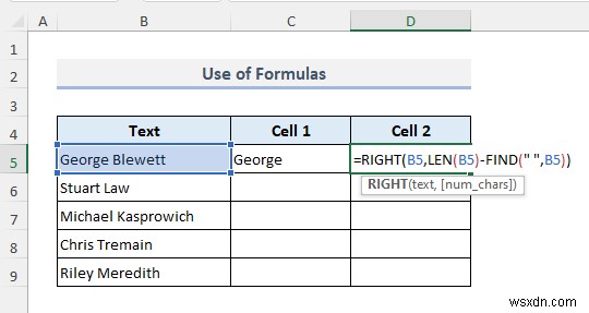 How to Split Cells in Excel (5 Easy Tricks)