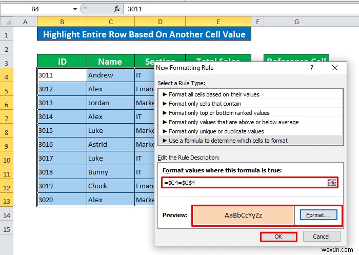 Conditional Formatting Based On Another Cell in Excel (6 Methods)