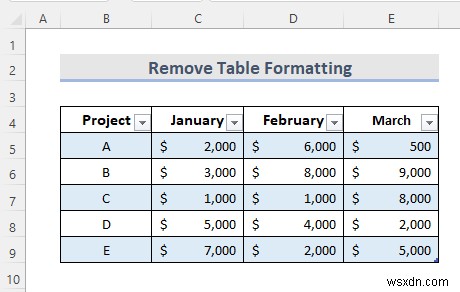 How to Remove Table in Excel (6 Methods)