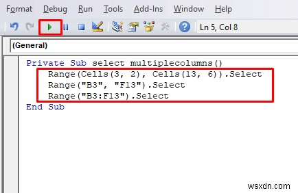 How to Apply VBA to Select Columns (3 Methods)