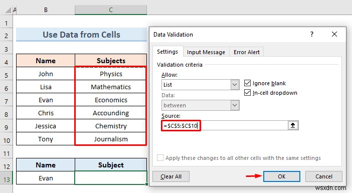 Create Excel Drop Down List from Table (5 Examples)