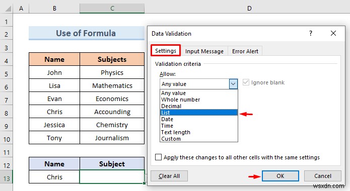 Create Excel Drop Down List from Table (5 Examples)