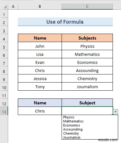 Create Excel Drop Down List from Table (5 Examples)
