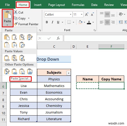 Create Excel Drop Down List from Table (5 Examples)