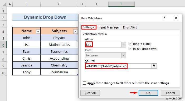 Create Excel Drop Down List from Table (5 Examples)