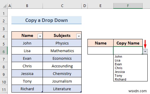 Create Excel Drop Down List from Table (5 Examples)