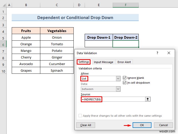 Create Excel Drop Down List from Table (5 Examples)
