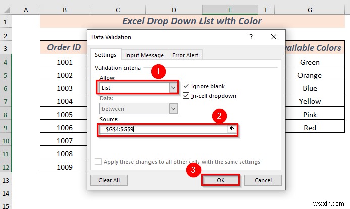 How to Create Excel Drop Down List with Color (2 Ways)