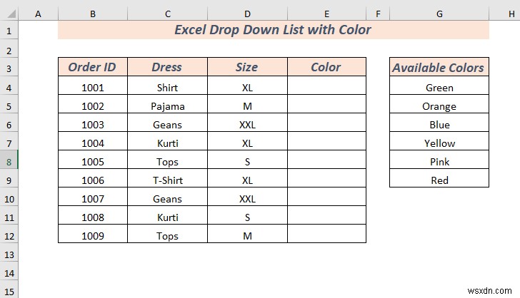 How to Create Excel Drop Down List with Color (2 Ways)