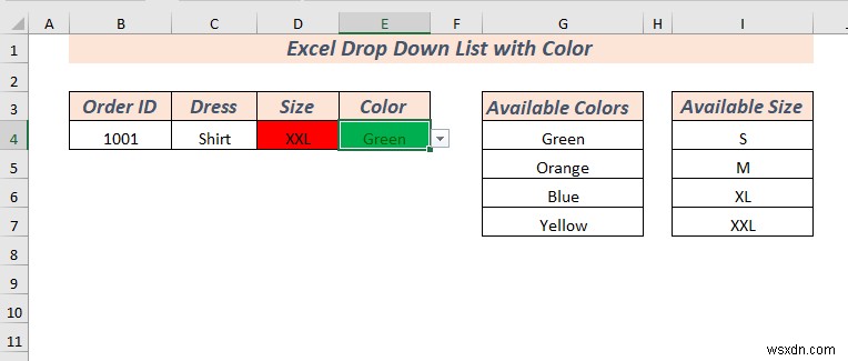 How to Create Excel Drop Down List with Color (2 Ways)