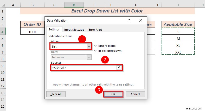 How to Create Excel Drop Down List with Color (2 Ways)