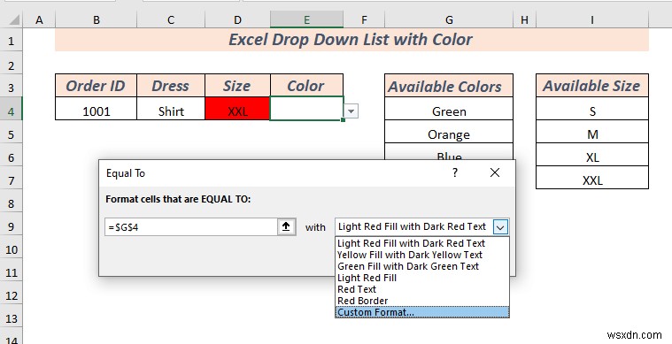 How to Create Excel Drop Down List with Color (2 Ways)