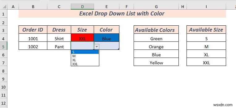 How to Create Excel Drop Down List with Color (2 Ways)