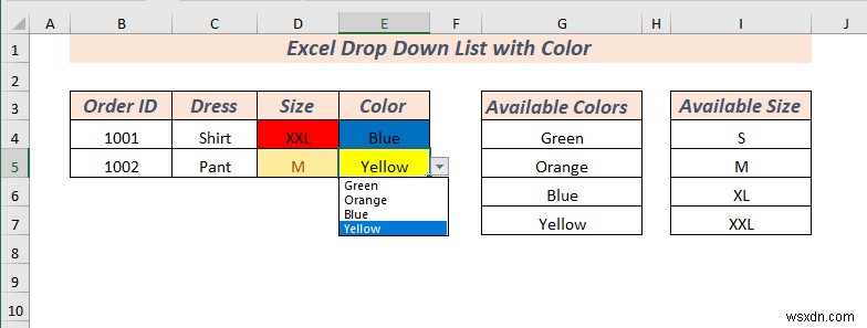 How to Create Excel Drop Down List with Color (2 Ways)
