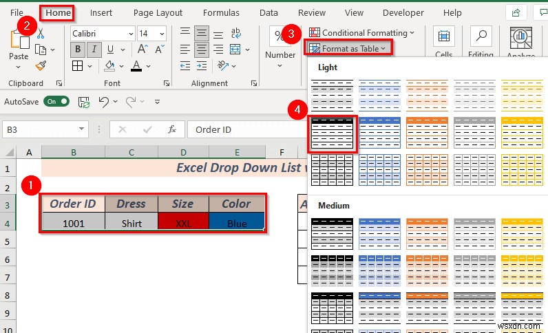 How to Create Excel Drop Down List with Color (2 Ways)