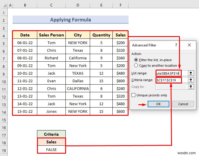 Advanced Filter with Criteria Range in Excel (18 Applications)