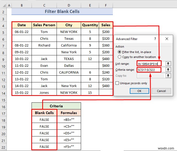 Advanced Filter with Criteria Range in Excel (18 Applications)