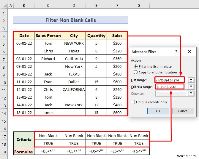 Advanced Filter with Criteria Range in Excel (18 Applications)