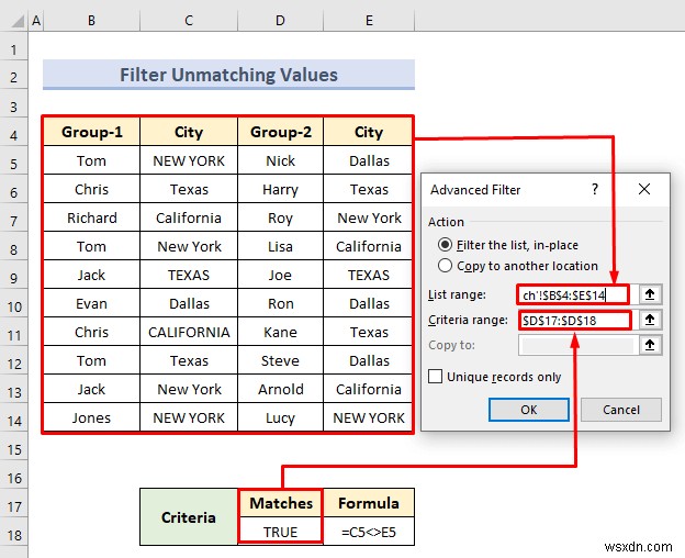 Advanced Filter with Criteria Range in Excel (18 Applications)