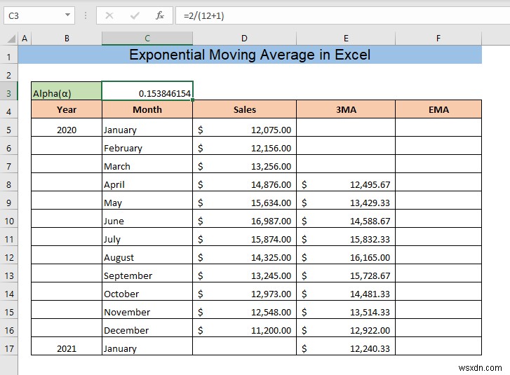How to Calculate Exponential Moving Average in Excel