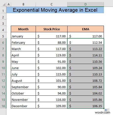 How to Calculate Exponential Moving Average in Excel