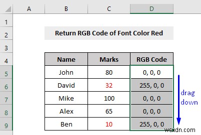 VBA to Check If Font Color is Red Then Return Results in Excel