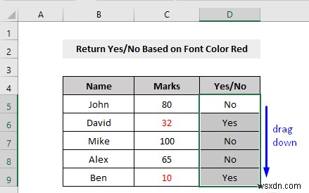 VBA to Check If Font Color is Red Then Return Results in Excel