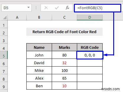 VBA to Check If Font Color is Red Then Return Results in Excel
