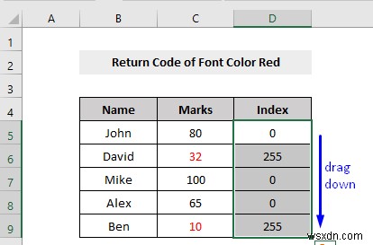 VBA to Check If Font Color is Red Then Return Results in Excel