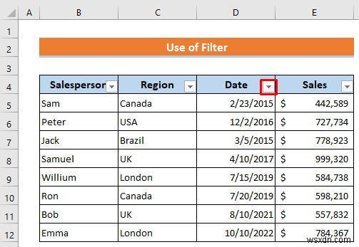 How to Filter by Date in Excel (4 Quick Methods)