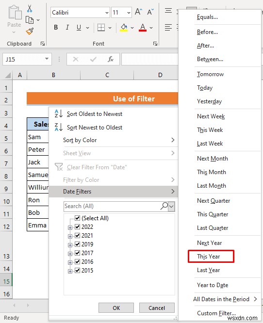 How to Filter by Date in Excel (4 Quick Methods)