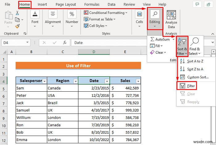 How to Filter by Date in Excel (4 Quick Methods)