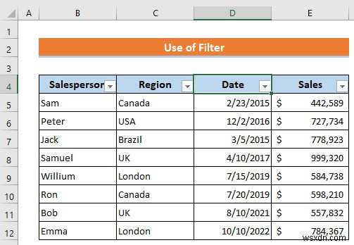 How to Filter by Date in Excel (4 Quick Methods)