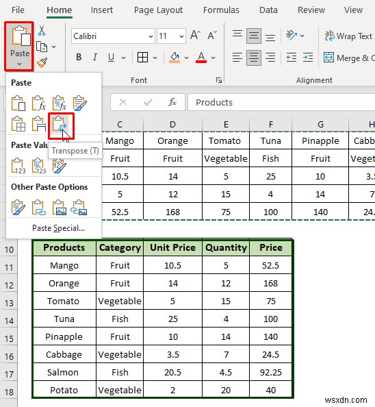 How to Filter Horizontal Data in Excel (3 Methods)