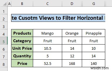 How to Filter Horizontal Data in Excel (3 Methods)