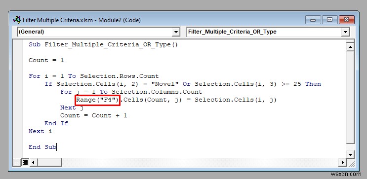Filter Multiple Criteria in Excel with VBA (Both AND and OR Types)