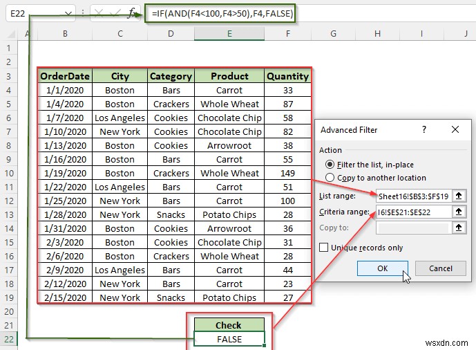 Apply Advanced Filter Based on Multiple Criteria in One Column in Excel