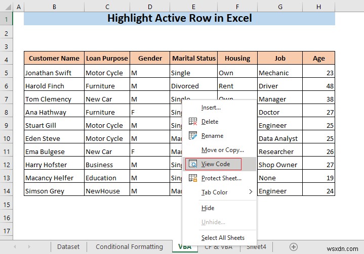 How to Highlight Active Row in Excel (3 Methods)