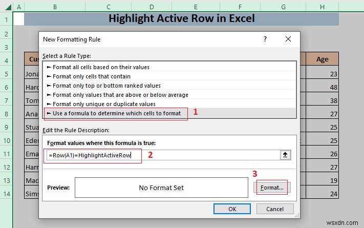 How to Highlight Active Row in Excel (3 Methods)