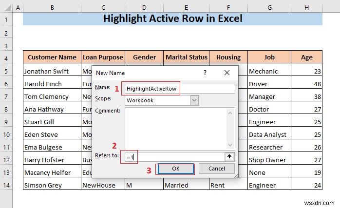 How to Highlight Active Row in Excel (3 Methods)
