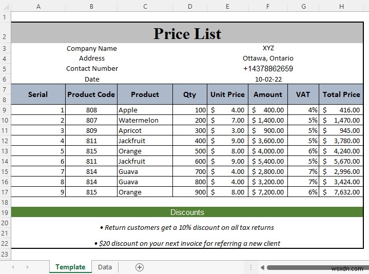 How to Make a Price List in Excel (Step by Step Guidelines)