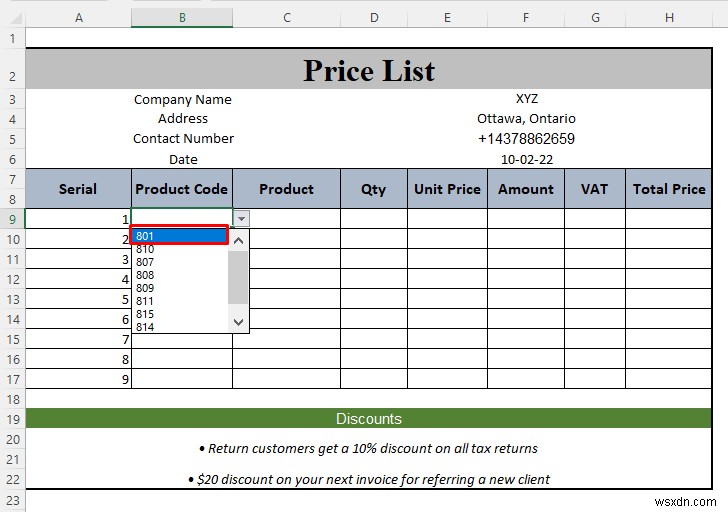How to Make a Price List in Excel (Step by Step Guidelines)