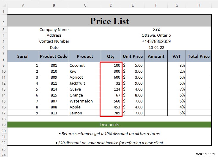 How to Make a Price List in Excel (Step by Step Guidelines)